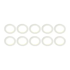 Arcchio LED-indbygningslampe Milaine, hvid, dæmpbar, sæt med 10 stk