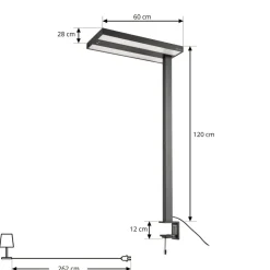 Arcchio LED-klemmelampe Logan sort, dæmpbar, sensor