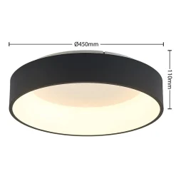 Arcchio LED-loftlampe Aleksi, Ø 45 cm, sort, metal, CCT