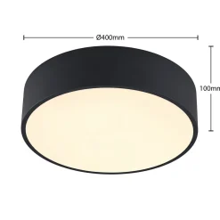 LED-loftlampe Noabelle, Ø 40 cm, sort, metal^Arcchio Best