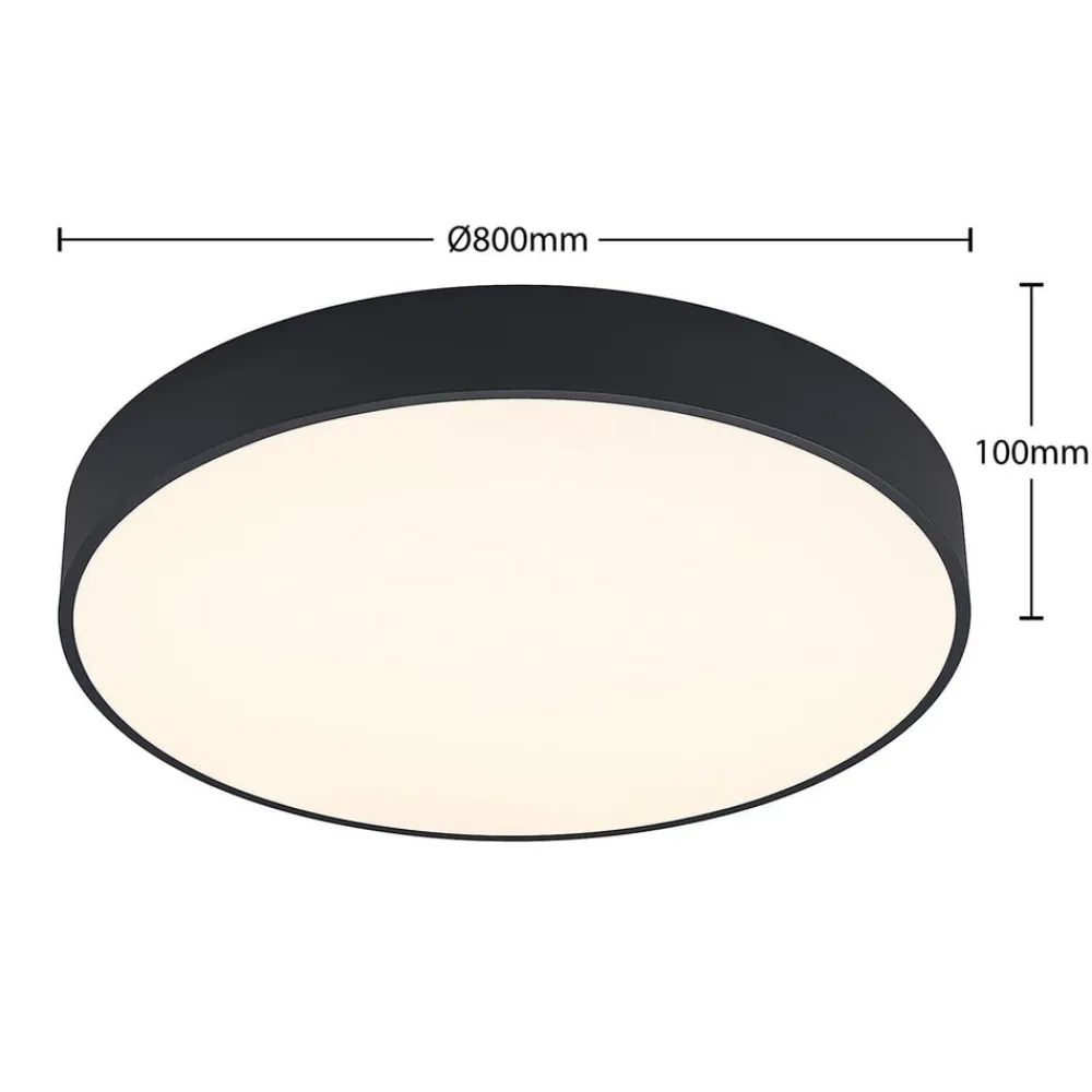LED-loftlampe Noabelle, Ø 80 cm, sort, metal^Arcchio Online