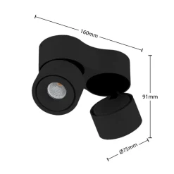 LED-loftspot Rotari, 1960lm, 2 lyskilder, sort^Arcchio Clearance