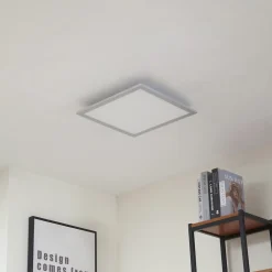 Arcchio LED-panel Lyndra, 40 cm, sølv, aluminium, dæmpbar, CCT