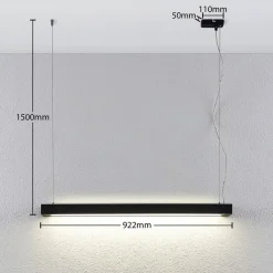 Arcchio LED-pendellampe Cuna, 92 cm, sort, metal
