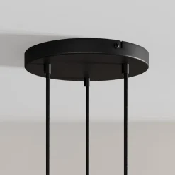 Arcchio LED-pendellampe Franka, 3 lyskilder, Ø 24 cm, sort