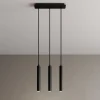 Arcchio LED-pendellampe Franka, 3 lyskilder, lang, sort, aluminium