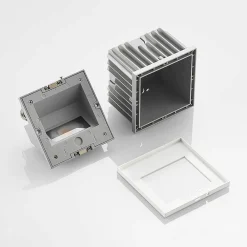 Arcchio LED-vægindbygningslampe Zamo, lamel, hvid, metal, IP65