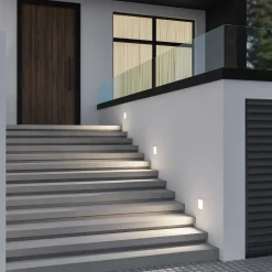 Arcchio Terrassebelysning>LED-vægindbygningslampe Zamo, hvid, 11 cm, metal, IP65