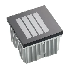 Arcchio LED-vægindbygningslampe Zamo, lamel, sort, IP65