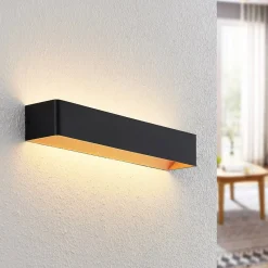 Arcchio Gang|Pendellamper>LED-væglampe Karam, 53 cm, sort, metal, op/ned