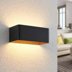 LED-væglampe Karam, 20 cm, sort, metal, op/ned^Arcchio