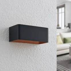 LED-væglampe Karam, 20 cm, sort, metal, op/ned^Arcchio