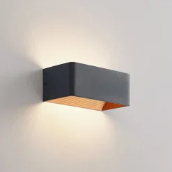 LED-væglampe Karam, 20 cm, sort, metal, op/ned^Arcchio