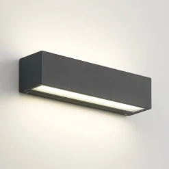 Arcchio LED-væglampe Lengo, 25 cm, 2 lyskilder, antracit, CCT