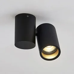 Arcchio loftlampe Gesina, 1 lyskilde, sort, aluminium, 11,6 cm