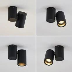 Arcchio loftlampe Gesina, 1 lyskilde, sort, aluminium, 11,6 cm