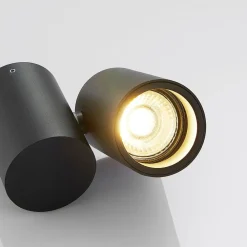 Arcchio loftlampe Gesina, 1 lyskilde, sort, aluminium, 11,6 cm