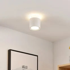 Arcchio Gang|Loftlamper>loftlampe Walisa, Ø 10 cm, hvid, diffuser, GU10