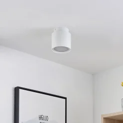 Arcchio Gang|Loftlamper>loftlampe Walisa, Ø 10 cm, hvid, diffuser, GU10