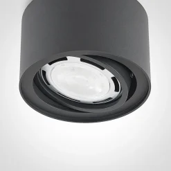 Arcchio loftlampe Walisa, Ø 15 cm, sort, metal, GU10