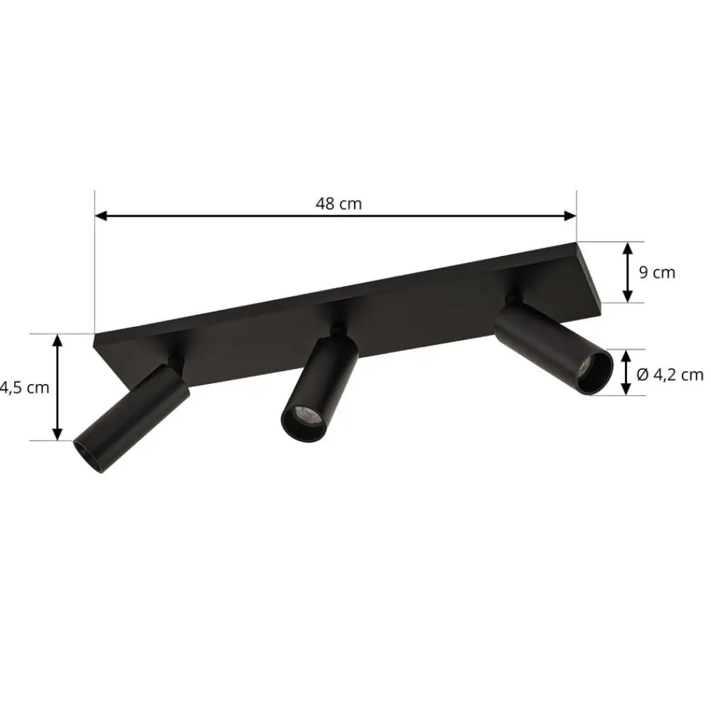 loftspot Brinja Slim, sort, 3 lyskilder GU10 MR11^Arcchio Best