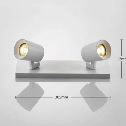 Arcchio loftspot Iavo, 30 cm, hvid, 2 lyskilder, metal