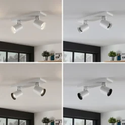 Arcchio loftspot Iavo, 30 cm, hvid, 2 lyskilder, metal