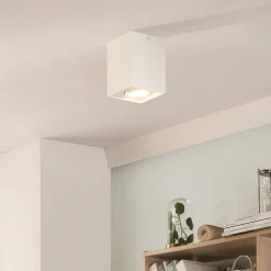 Arcchio Arbejdsrum/Kontor>loftspot Jolina, kantet, hvid, 13 cm, metal