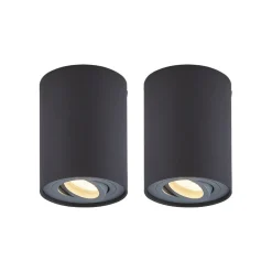 Arcchio Loftlamper|Loftlamper>loftspot Jolina, rund, antracit, sæt med 2, aluminium