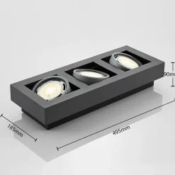 Arcchio loftspot Ronka, 50 cm, 3 lyskilder, grå, GU10