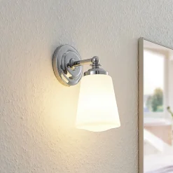 Mahdi væglampe til badeværelset, krom, glas, 11 cm, IP44^Arcchio Discount