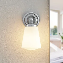 Mahdi væglampe til badeværelset, krom, glas, 11 cm, IP44^Arcchio Discount