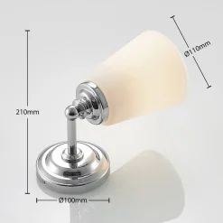 Mahdi væglampe til badeværelset, krom, glas, 11 cm, IP44^Arcchio Discount