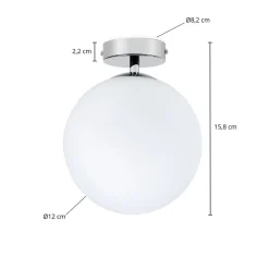 Arcchio Maviris LED-loftlampe til badeværelset, kugle, 12 cm