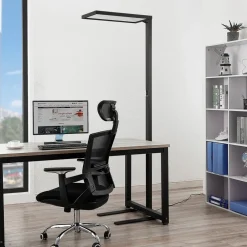 Nelus LED-gulvlampe til kontor, sort sensor^Arcchio Best