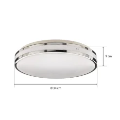 Sinovu LED-loftlampe til badeværelset, krom, 34 cm^Arcchio Discount