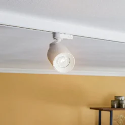 Arcchio Skinnesystem>skinnespot Brinja, hvid, Ø 7 cm, 3-faset, GU10