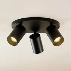 Arcchio Gang|Loftlamper>spotlight Brinja, sort, rund, Ø 6 cm, 3 lyskilder, GU10