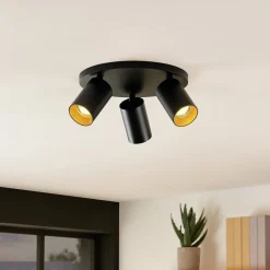 Arcchio Gang|Loftlamper>spotlight Brinja, sort, rund, Ø 6 cm, 3 lyskilder, GU10