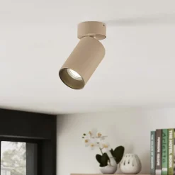 Arcchio spotlight Brinja, brun, rund, 13 cm høj, Ø 6 cm