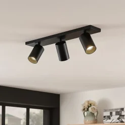 Arcchio Gang|Loftlamper>spotlight Brinja, sort, kantet, Ø 6 cm, 3 lyskilder, GU10