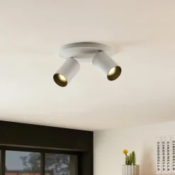 Arcchio spotlight Brinja, hvid, rund, Ø 6 cm, 2 lyskilder, GU10