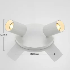 Arcchio spotlight Brinja, hvid, rund, Ø 6 cm, 2 lyskilder, GU10