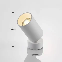 Arcchio spotlight Brinja, hvid, rund, 13 cm høj, Ø 6 cm