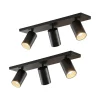 spotlight Brinja, sæt med 2, sort, kantet, 3 lyskilder^Arcchio