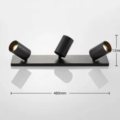 spotlight Brinja, sæt med 2, sort, kantet, 3 lyskilder^Arcchio