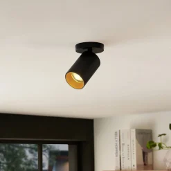 Arcchio Gang|Loftlamper>spotlight Brinja, sort, rund, 12 cm høj, Ø 6 cm