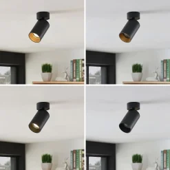 Arcchio spotlight Brinja, sæt med 3, sort, rund, Ø 6cm, GU10