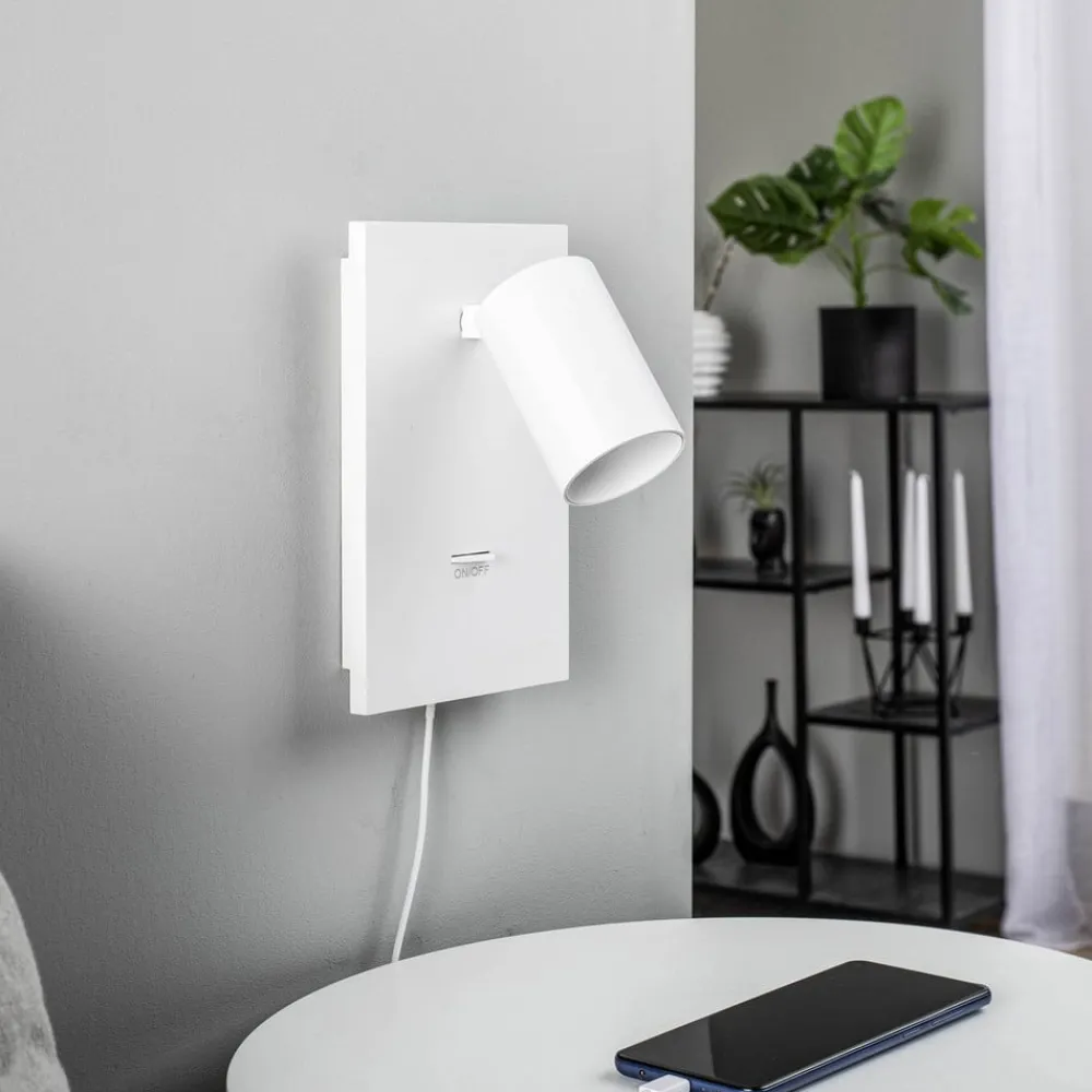 Arcchio Spotlights>spotlight Brinja, hvid, metal, USB-C, afbryder, GU10