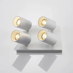 spotlight Brinja, hvid, kantet, Ø 6 cm, 4 lyskilder, GU10^Arcchio Hot